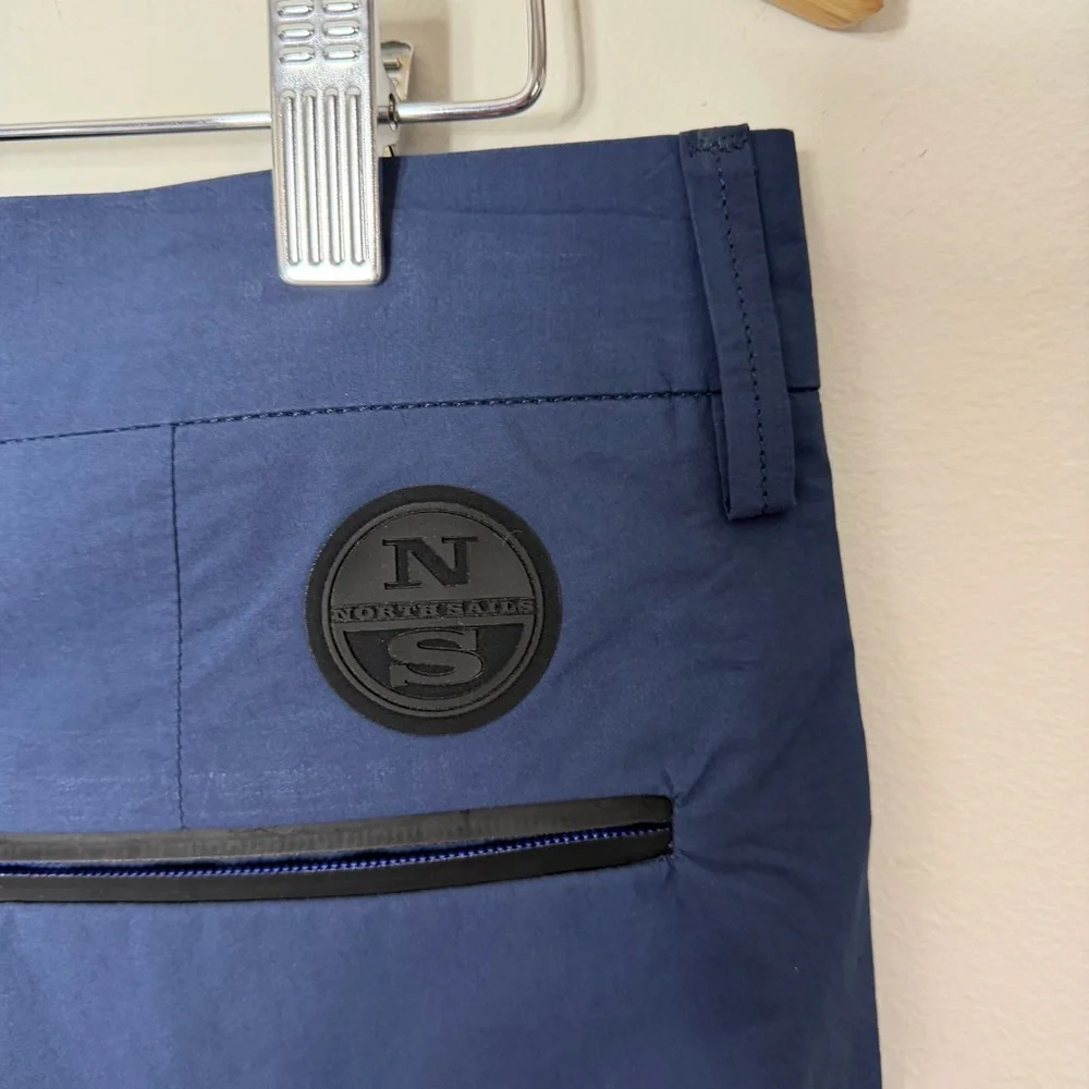 North Sails North Tech Performance Pants Navy Blue Zipper Pocket Slim Leg